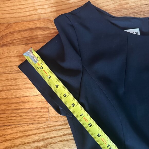 Armani Short Sleeve, Black, Wool, Sheath Midi Dress, size 6 - Picture 4 of 12